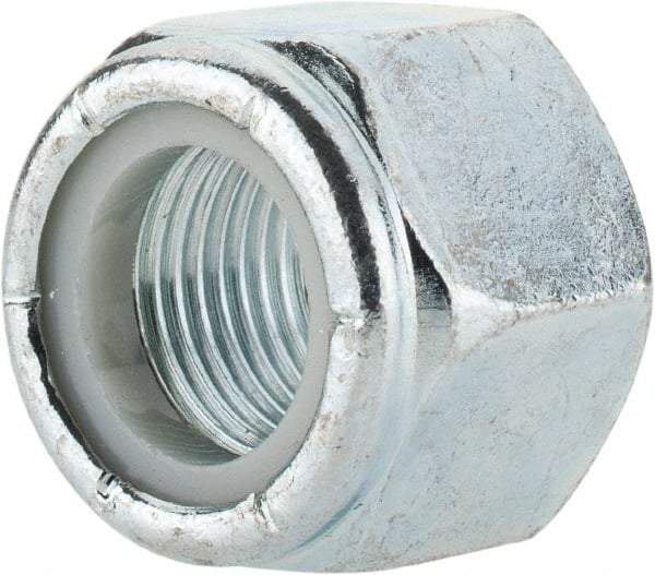 Value Collection - 5/8-18 UNF Grade 2 Hex Lock Nut with Nylon Insert - 15/16" Width Across Flats, 49/64" High, Zinc-Plated Finish - A1 Tooling