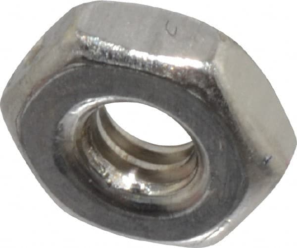 Value Collection - #2-56 UNC Stainless Steel Right Hand Machine Screw Hex Nut - 3/16" Across Flats, 1/16" High, Uncoated - A1 Tooling