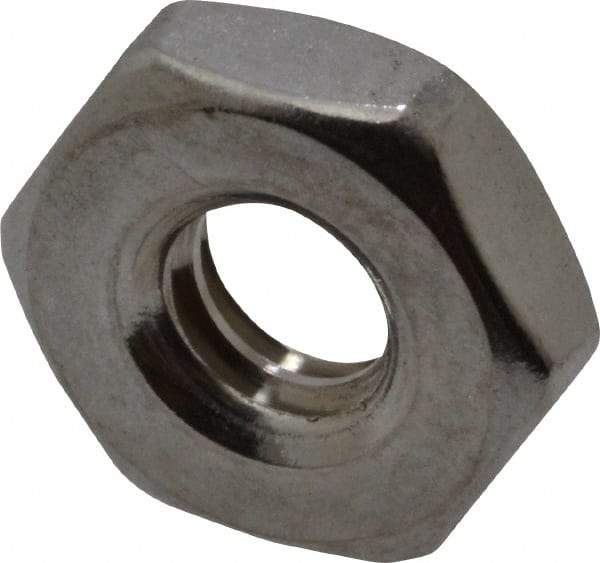 Value Collection - #10-24 UNC Stainless Steel Right Hand Machine Screw Hex Nut - 3/8" Across Flats, 1/8" High, Uncoated - A1 Tooling