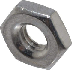 Value Collection - #10-32 UNF Stainless Steel Right Hand Machine Screw Hex Nut - 3/8" Across Flats, 1/8" High, Uncoated - A1 Tooling