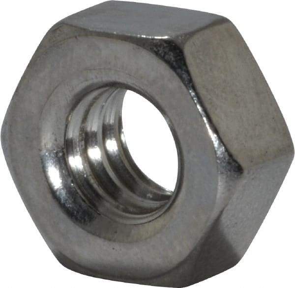 Value Collection - 1/4-20 UNC Stainless Steel Right Hand Hex Nut - 7/16" Across Flats, 7/32" High, Uncoated - A1 Tooling