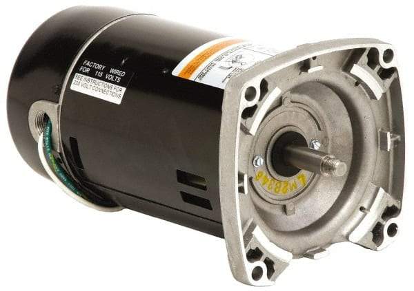 US Motors - 1/2 hp, ODP Enclosure, Auto Thermal Protection, 3,450 RPM, 208-230/115 Volt, 60 Hz, Industrial Electric AC/DC Motor - Size 56 Frame, C-Face Mount, 1 Speed, Ball Bearings, B Class Insulation, CCW Drive End - A1 Tooling