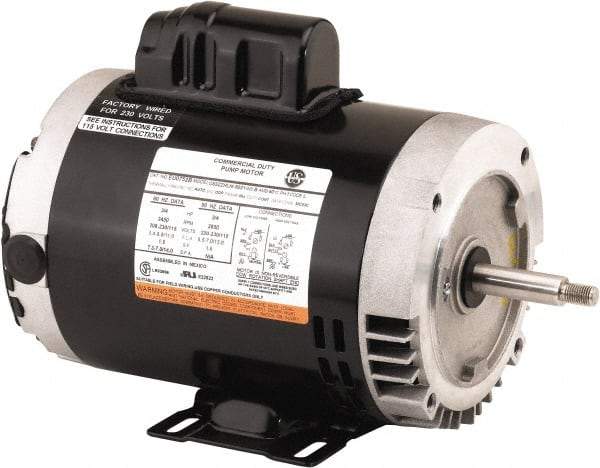 US Motors - 1/2 hp, ODP Enclosure, Auto Thermal Protection, 1,725 RPM, 115/208-230 Volt, 60 Hz, Industrial Electric AC/DC Motor - Size 56 Frame, C-Face Mount, 1 Speed, Ball Bearings, 8.9/4.4-4.5 Full Load Amps, B Class Insulation, Reversible - A1 Tooling