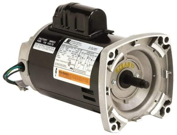 US Motors - 1/2 hp, ODP Enclosure, Auto Thermal Protection, 3,450 RPM, 115/230 Volt, 60 Hz, Industrial Electric AC/DC Motor - Size 56 Frame, Square Flange Mount, 1 Speed, Ball Bearings, 8.6/4.3 Full Load Amps, B Class Insulation, CCW Drive End - A1 Tooling