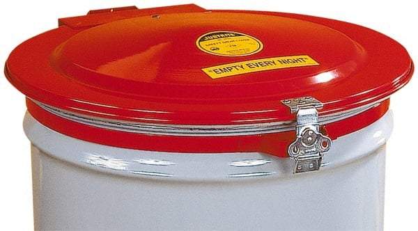 Justrite - 55 Gal, Steel Drum Cover - Hinged Manual-Closing Drum Cover - A1 Tooling