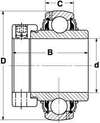 SKF - 1-1/4" ID x 2.4409" OD, 3,380 Lb Dynamic Capacity, Insert Bearing Insert Bearing - 0.7087" Race Width, 2,520 Lb Static Capacity - A1 Tooling