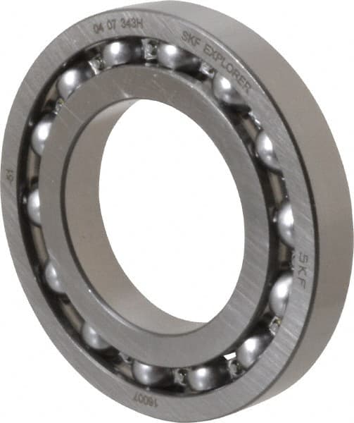 SKF - 35mm Bore Diam, 62mm OD, Open Deep Groove Radial Ball Bearing - 9mm Wide, 1 Row, Round Bore, 1,830 Lb Static Capacity, 2,790 Lb Dynamic Capacity - A1 Tooling