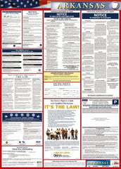 NMC - 24" Wide x 40" High Laminated Paper Labor Law Information Poster - Arkansas Jurisdiction, 0.03" Thick, English - A1 Tooling