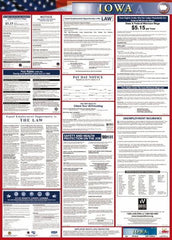 NMC - 24" Wide x 40" High Laminated Paper Labor Law Information Poster - Iowa Jurisdiction, 0.03" Thick, English - A1 Tooling