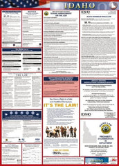 NMC - 24" Wide x 40" High Laminated Paper Labor Law Information Poster - Idaho Jurisdiction, 0.03" Thick, English - A1 Tooling