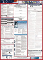 NMC - 24" Wide x 40" High Laminated Paper Labor Law Information Poster - Indiana Jurisdiction, 0.03" Thick, English - A1 Tooling