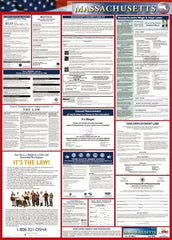 NMC - 24" Wide x 40" High Laminated Paper Labor Law Information Poster - Massachusetts Jurisdiction, 0.03" Thick, English - A1 Tooling