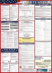 NMC - 24" Wide x 40" High Laminated Paper Labor Law Information Poster - Maryland Jurisdiction, 0.03" Thick, English - A1 Tooling