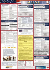 NMC - 24" Wide x 40" High Laminated Paper Labor Law Information Poster - Maine Jurisdiction, 0.03" Thick, English - A1 Tooling