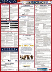 NMC - 24" Wide x 40" High Laminated Paper Labor Law Information Poster - North Dakota Jurisdiction, 0.03" Thick, English - A1 Tooling