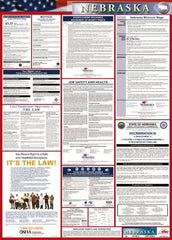 NMC - 24" Wide x 40" High Laminated Paper Labor Law Information Poster - Nebraska Jurisdiction, 0.03" Thick, English - A1 Tooling