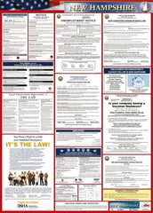 NMC - 24" Wide x 40" High Laminated Paper Labor Law Information Poster - New Hampshire Jurisdiction, 0.03" Thick, English - A1 Tooling