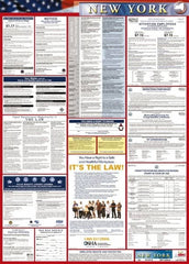 NMC - 24" Wide x 40" High Laminated Paper Labor Law Information Poster - New York Jurisdiction, 0.03" Thick, English - A1 Tooling