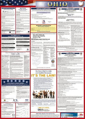 NMC - 24" Wide x 40" High Laminated Paper Labor Law Information Poster - Ohio Jurisdiction, 0.03" Thick, English - A1 Tooling