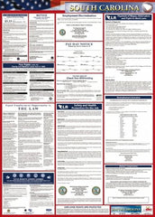 NMC - 24" Wide x 40" High Laminated Paper Labor Law Information Poster - South Carolina Jurisdiction, 0.03" Thick, English - A1 Tooling