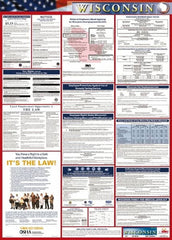 NMC - 24" Wide x 40" High Laminated Paper Labor Law Information Poster - Wisconsin Jurisdiction, 0.03" Thick, English - A1 Tooling