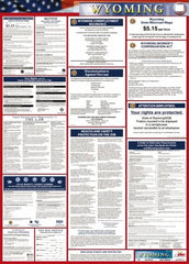 NMC - 24" Wide x 40" High Laminated Paper Labor Law Information Poster - Wyoming Jurisdiction, 0.03" Thick, English - A1 Tooling