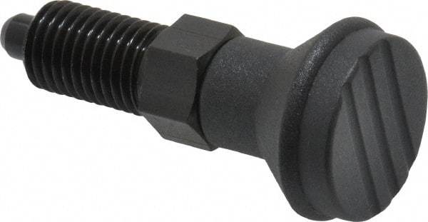 Gibraltar - M12x1.5, 17mm Thread Length, 6mm Plunger Diam, Knob Handle Indexing Plunger - Plunger Style A, 20mm Body Length, 56mm OAL, Steel - A1 Tooling