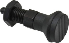 Gibraltar - M12x1.5, 17mm Thread Length, 6mm Plunger Diam, Knob Handle Indexing Plunger - Plunger Style B, 20mm Body Length, 56mm OAL, Steel - A1 Tooling