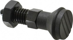 Gibraltar - 1/2-13, 17mm Thread Length, 6mm Plunger Diam, Knob Handle Indexing Plunger - Plunger Style B, 20mm Body Length, 56mm OAL, Steel - A1 Tooling