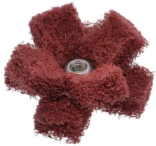 Standard Abrasives - 1-1/2" Diam Medium Density Cross Buff - 2 Plys, 8-32 Thread, Very Fine Grade, 20,000 Max RPM - A1 Tooling