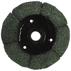 Osborn - 9" 120 Grit Silicon Carbide Crimped Disc Brush - Fine Grade, Plain Hole Connector, 1-1/2" Trim Length, 3/4" Shank Diam, 7/8" Arbor Hole - A1 Tooling