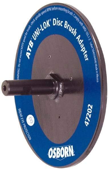 Osborn - 7/8" Arbor Hole to 3/4" Shank Diam Drive Arbor - For 3, 4 & 5" UNI LOK Disc Brushes, Attached Spindle, Flow Through Spindle - A1 Tooling