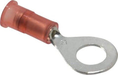 3M - 22-18 AWG Partially Insulated Crimp Connection Circular Ring Terminal - 1/4" Stud, Copper Contact - A1 Tooling