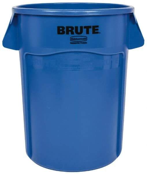 Rubbermaid - 44 Gal Blue Round Trash Can - Polyethylene, 31-1/2" High - A1 Tooling