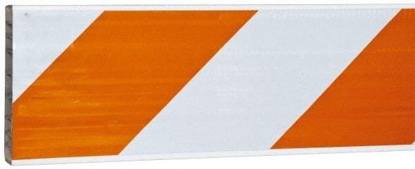 PRO-SAFE - 2 Inch Wide x 8 Inch High, Reflective, Plastic Barricade Rail - 3 Lbs., White and Orange - A1 Tooling