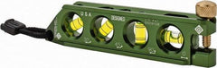 Greenlee - Magnetic 5-1/2" Long 4 Vial Torpedo Level - Aluminum, Green, 1 0°, 1 30°, 1 45° & 1 90° Vials - A1 Tooling