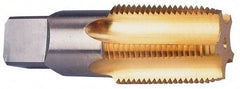 Cleveland - 1/4-18 NPT Thread, 4 Flute Standard Pipe Tap - 2-7/16" OAL, TiN Finish, High Speed Steel - Exact Industrial Supply