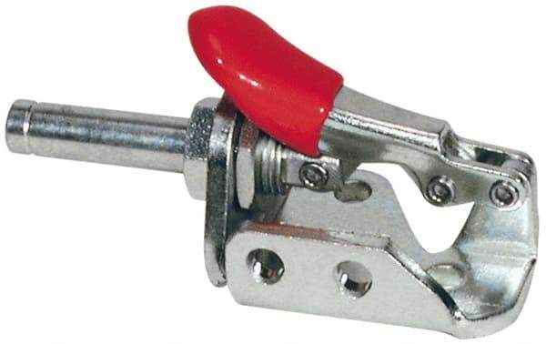 De-Sta-Co - 150 Lb Load Capacity, Flanged Base, Stainless Steel, Standard Straight Line Action Clamp - 3 Mounting Holes, 0.19" Mounting Hole Diam, 0.28" Plunger Diam, Thumb Handle - A1 Tooling