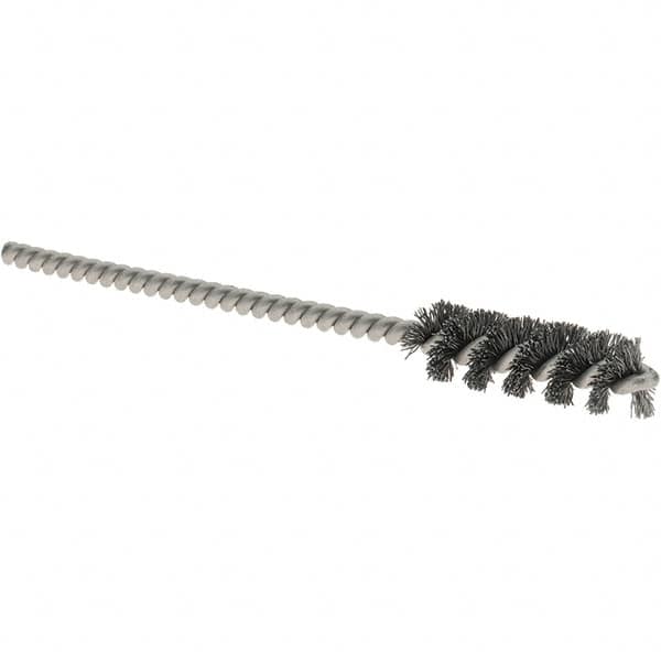 Osborn - 5/16" Diam Helical Steel Tube Brush - 0.005" Filament Diam, 1" Brush Length, 3-1/2" OAL, 1/8" Diam Shank - A1 Tooling