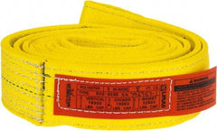 Lift-All - 8' Long x 3" Wide, 16,300 Lb Vertical Capacity, 2 Ply, Polyester Web Sling - 13,000 Lb Choker Capacity, Yellow - A1 Tooling