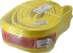 Lift-All - 6' Long x 4" Wide, 20,700 Lb Vertical Capacity, 2 Ply, Polyester Web Sling - 16,500 Lb Choker Capacity, Yellow - A1 Tooling