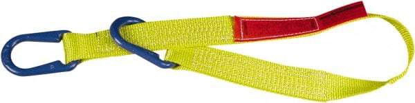 Lift-All - 12' Long x 2" Wide, 6,400 Lb Vertical Capacity, 2 Ply, Nylon Web Sling - 5,000 Lb Choker Capacity, Yellow - A1 Tooling