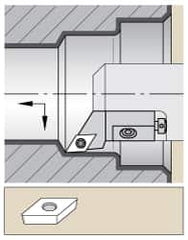 Kennametal - Series Screw-On, Right Hand Cut, 40mm Min Bore Diam, Boring Cartridge - 0.551" Back of Bar to Cutting Edge, DP.. Insert, 1.97" OAL, 3° Lead Angle - A1 Tooling