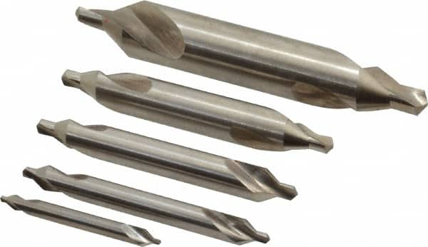 Keo - 5 Piece, #1 to 5, Plain Edge, Cobalt Combo Drill & Countersink Set - A1 Tooling