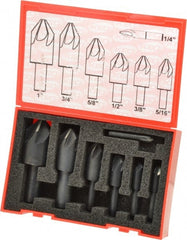 Keo - 7 Piece, 1/4 to 1" Head Diam, 90° Included Angle, Single End Countersink Set - A1 Tooling