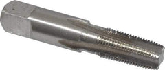 Hertel - 1/8-28" BSPT, 4 Flutes, Bottoming Chamfer, Bright Finish, High Speed Steel British Standard Pipe Tap - 3/4" Thread Length, 2-1/8" Overall Length - Exact Industrial Supply