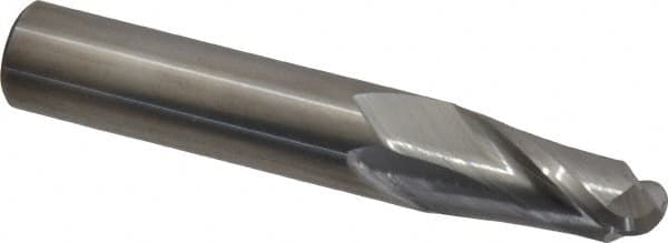 Hertel - 1/2" Diam, 1" LOC, 2 Flute Solid Carbide Ball End Mill - Uncoated, Single End, 3" OAL, 1/2" Shank Diam - A1 Tooling