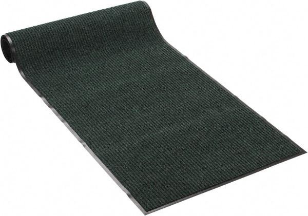 PRO-SAFE - 10 Ft. Long x 3 Ft. Wide, Poly Blended Carpet Surface, Ribbed Entrance Matting - 5/16 Inch Thick, Indoor, Medium Traffic, Vinyl, Green - A1 Tooling