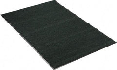 PRO-SAFE - 6 Ft. Long x 4 Ft. Wide, Poly Blended Carpet Surface, Ribbed Entrance Matting - 5/16 Inch Thick, Indoor, Medium Traffic, Vinyl, Green - A1 Tooling