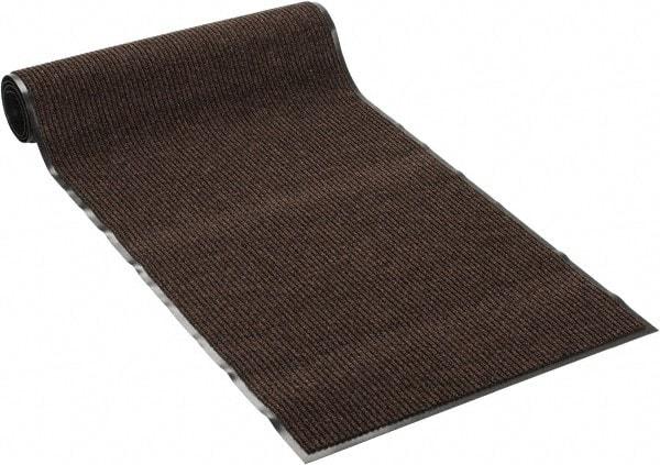 PRO-SAFE - 10 Ft. Long x 3 Ft. Wide, Poly Blended Carpet Surface, Ribbed Entrance Matting - 5/16 Inch Thick, Indoor, Medium Traffic, Vinyl, Brown - A1 Tooling